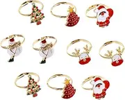 Abaodam Christmas Ring Xmas Green Holiday Costume Ring Women Christmas Jewelry Rings Finger Christmas Party Circlets Ring for Festive Circlets Alloy