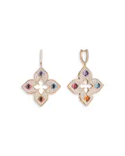 Roberto Coin 18K Rose Gold Venetian Princess Carnival Multi Gemstone & Diamond Flower Drop Earrings
