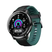 SN80 1.3inch IPS Full Touch Screen DIY Heart Rate Blood Pressure O2 Monitor bluetooth Music Weather Forcast 3D UI Smart Watch BLACK GREEN COLOR