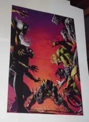 X-Men Poster #193 vs Wolverine! Cyclops Storm Colossus Mike Deodato Jr