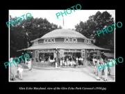 OLD 8x6 HISTORIC PHOTO OF GLEN ECHO MARYLAND THE ECHO PARK CAROUSEL c1930