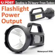 New Handheld LED Flashlight Floodlights Power Output Light Torch Rechargeable AU