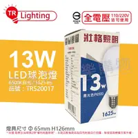 在飛比找Yahoo奇摩購物中心優惠-TRUNK壯格 LED 13W 6500K 白光 E27 全