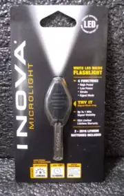 INOVA BB-W Keychain Flashlight, Plastic, Black, 6lm (G)