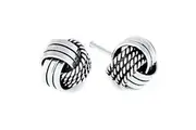 Solid 925 Sterling Silver Knots Stud Earrings