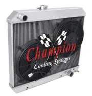 4 Row ER Champion Radiator,12" Fans-1964-1965 Pontiac GTO/LeMans/Tempest V8 Eng