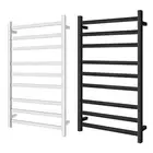 ACA Electric Heated Towel Rail Rack 9 Bar SAA Wall Warmer Square Chrome/Black