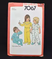 Simplicity Sewing Pattern #7067 Toddlers' Pajamas Size 2 Vintage 1977 Applique