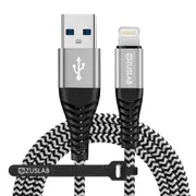 [1M+2M] ZUSLAB Nylon USB-A to Lightning Charging Cable Charger Cord for Apple iPhone 6S Plus/ 6S / 6 Plus / 6 / 5S / 5C / 5 - Black