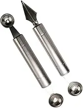 SOLUSTRE 1Set Stainless Steel Fruit Scooping Spoons Double End Melon Baller Scoop Kitchen Fruit Carving Tool for Home Restaurant and Dessert Preparation