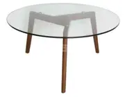 Stad Round Coffee Table - Walnut