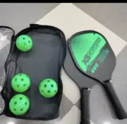 Pickleball Paddle Set 2 Rackets 4 Balls, Carry Bag For 2 Player