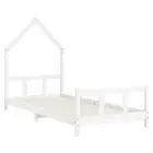 Kids Bed Frame White 92X187 Cm Single Solid Wood Pine pine wood Single Bed Frame