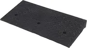 Rubber Threshold Ramp, 4 Inch Rise Anti Slip Rubber Curb Ramp with Special Slots On Both Sides, Heavy Duty Threshold Bridge Track Curb Ramp for Garage, Sidewalk, Truck, Scooter