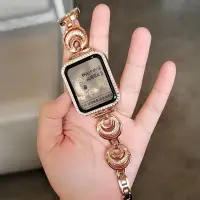 在飛比找Yahoo奇摩拍賣-7-11運費0元優惠優惠-輕奢 小米手錶超值版 月牙款鑲鑽錶帶 + 鑲鑽錶殼 適用 M