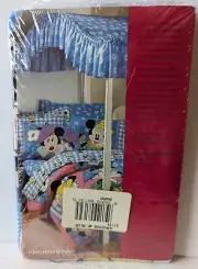 Vtg MICKEY'S STUFF FOR KiIDS NEW Standard Pillowcase Blue GINGHAM MINNIE MOUSE