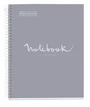 Miquelrius Emotions 1-subject Lined Cardboard Notebook A4 8.25 X 11.75 - Grey