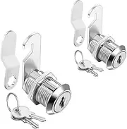 Sartatue Cabinet Cam Locks Keyed Alike, 1'' Fits on 3/4'' Max Door Thickness, Secure File Drawer Mailbox RV Storage Replacement Set, Zinc Alloy (1 Inch 2Pcs)