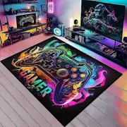 Gaming Rug with Colorful Game Controller Design for Game Room, Gaming Room, Boys Bedroom -NMAOV Style 02 60*90cm