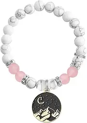 [MAOFAED] Velaris Night Court Bracelet, Starry Mountain Gemstone Bead Healing Bracelet, Bookish Jewelry, City of The Starlight