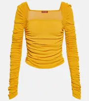 [Altuzarra] Altuzarra Asgard ruched jersey top AU 14 orange
