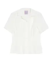 Weekend Max Mara Button-Up Short-Sleeved Top IT42 white