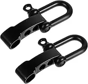 2Pcs Paracord Bracelet Buckles, Zinc Alloy Bow Shackle Adjustable D Ring Shackle Clip U-Shaped Buckle Umbrella Rope Bracelets Buckle for DIY Hand Woving Connection, Black, One Size