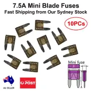 10-Pack 7.5A Mini Blade Fuses - Brown Car Truck Auto Fuses 7.5 Amp Fuse 10PCs AU