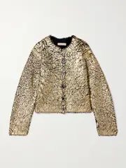 [Ulla Johnson] Ulla Johnson - Keira Brushed Coated Wool-blend Cardigan - Gold - large large Gold
