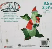 Gemmy 6.75ft Christmas Dragon Lighting Candle Inflatable