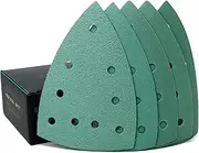4" x 6" Delta (100mm x 150mm) Triangle Hook & Loop Sanding Sheet Assortment - 80, 120, 150, 180, 220 Grit (10 of Each) - Fits Festool DTS 400 & Mirka DEOS Delta Sanders - 50 Pack Box
