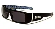 LOCS Black Harcore 58 Blue Bandana Inside Sunglasses + Free Micro Fiber Bag