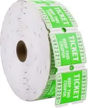 L LIKED Raffle Tickets Double Roll 2000 Tickets Consecutively Numbered 50/50 New