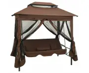 Outdoor Patio Swing Bench Canopy Gazebo Convertible Daybed Garden Furniture