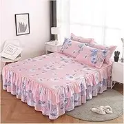Skirt Ruffled Bed Skirt, Bed Skirt Multiple Sizes Multicolor Fitted Sheet Cover Bedspread Non-Slip Bedskirt(Xianmanyuan,1PC Bed Skirt180x200)