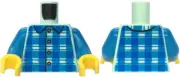 LEGO® Part 973pb5963c01 - Torso Blue and Plaid Shirt with Collar and Buttons