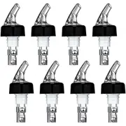 8 Pieces Automatic Measured Bottle Pourer, Spout Bottle Pourer with Tail and Collar, Liquor Bottle Pourers 1 Oz/ 30 Ml BlackTransparent