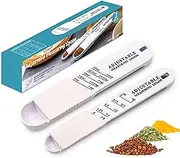 Daseeme 2PCS Teaspoon Adjustable Capacity Scale Mark Sugar Salt Chilli Powder Measuring Spoon Kitchen Tool