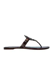 Miller logo-plaque leather sandals US10 Brown