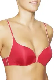 Chantelle Irresistible Red Convertible Seamless Underwire Push Up Bra Size 34DD