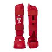Javson Karate Shin Guards Insteps Pads Red - Large