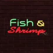 BRAND NEW "FISH & SHRIMP" 30x12x1 INCH LED FLEX WINDOW/WALL INDOOR SIGN 31191