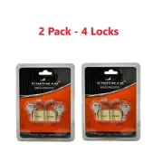 2 Pk 20mm Mini Brass Metal Padlock with Keys Travel Luggage Backpack Jewelry Box