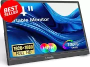 Portable Monitor 14" FHD 1080P HDR IPS HDMI USB-C Dual Speakers for Laptop PC