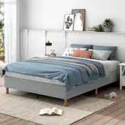 Metal Bedframe Mattress Foundation (Light Grey)