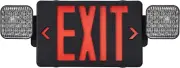 TANLUX Black Exit Sign with Emergency Lights, LED Emergency Exit Light