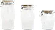 Bote Hermetico Set of 3 Crystal 13.5 x 13.5 x 27 cm 2200 220