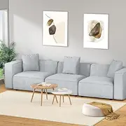 Artiss Sofa Lounge Set 3 Seater Modular Chaise Chair Suite Couch Fabric Grey