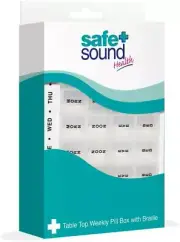 Safe and Sound Jumbo Weekly Pill Organiser, 4 Compartments SA8316