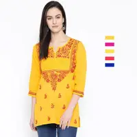 在飛比找ETMall東森購物網優惠-印度服飾純棉手工短款4色刺繡